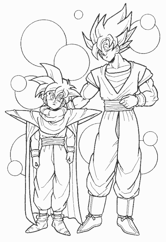 Sangohan et Sangoku coloriage