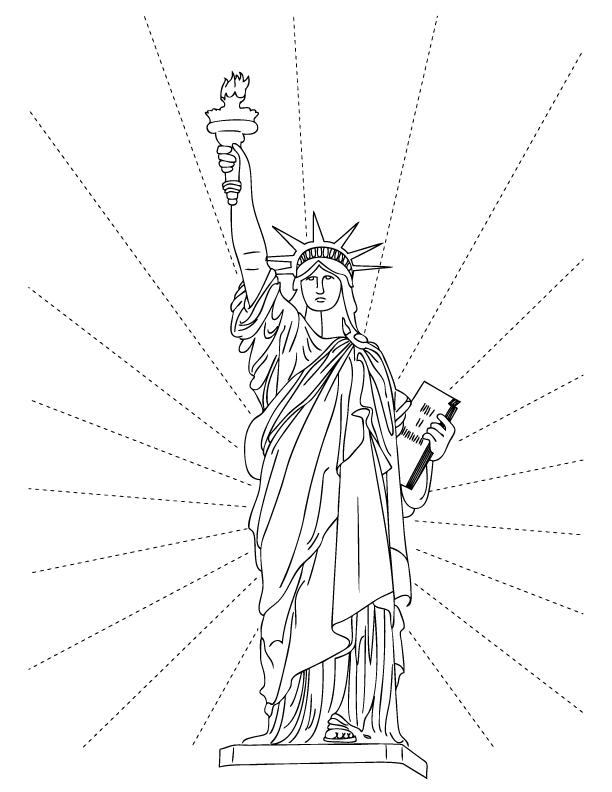 Coloriage statue de la liberte