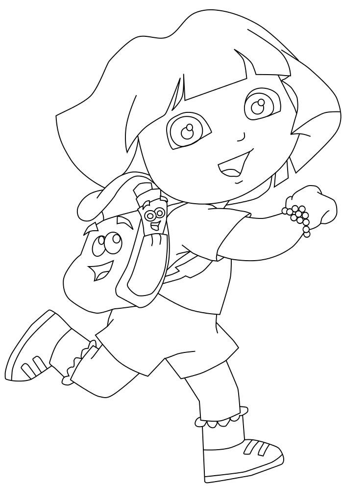 Coloriage Dora à l'aventure