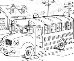 Coloriage bus ecole