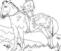 Coloriage indien cheval